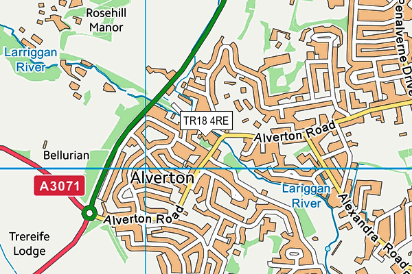 TR18 4RE map - OS VectorMap District (Ordnance Survey)