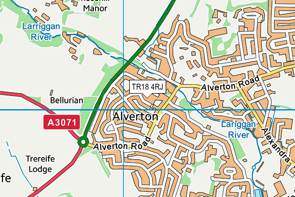 TR18 4RJ map - OS VectorMap District (Ordnance Survey)