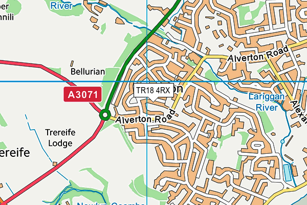 TR18 4RX map - OS VectorMap District (Ordnance Survey)