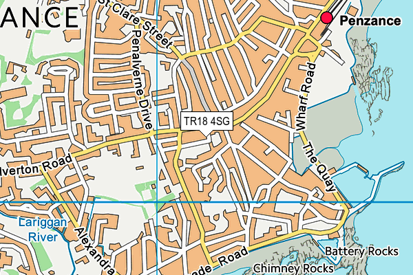 TR18 4SG map - OS VectorMap District (Ordnance Survey)