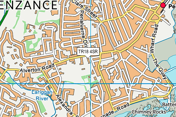 TR18 4SR map - OS VectorMap District (Ordnance Survey)