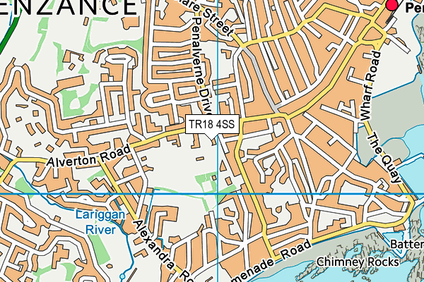 TR18 4SS map - OS VectorMap District (Ordnance Survey)