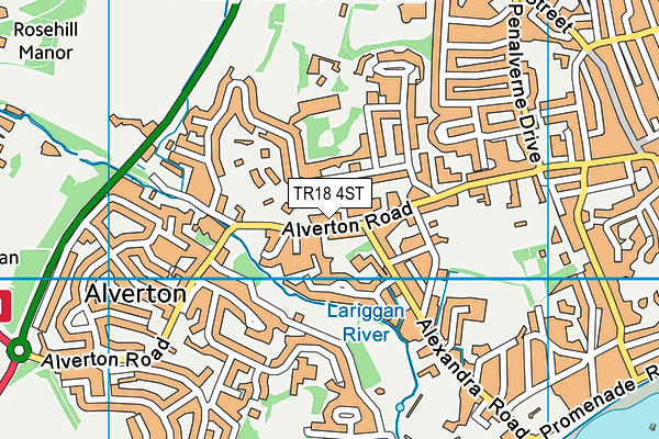 TR18 4ST map - OS VectorMap District (Ordnance Survey)