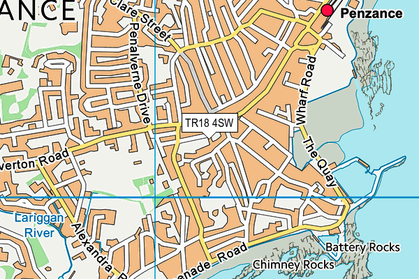 TR18 4SW map - OS VectorMap District (Ordnance Survey)