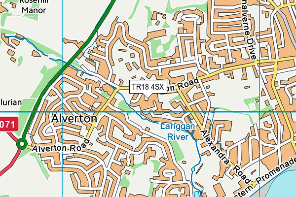 TR18 4SX map - OS VectorMap District (Ordnance Survey)