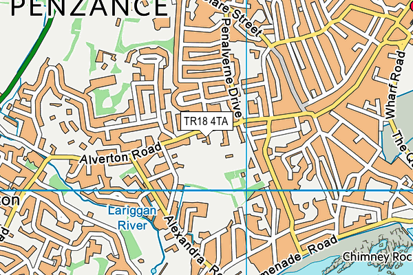 TR18 4TA map - OS VectorMap District (Ordnance Survey)