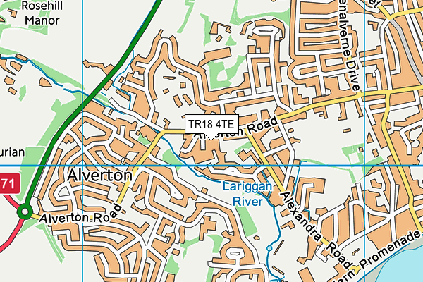 TR18 4TE map - OS VectorMap District (Ordnance Survey)