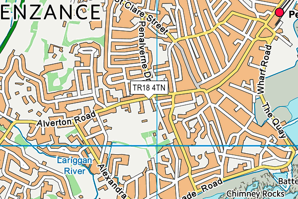 TR18 4TN map - OS VectorMap District (Ordnance Survey)