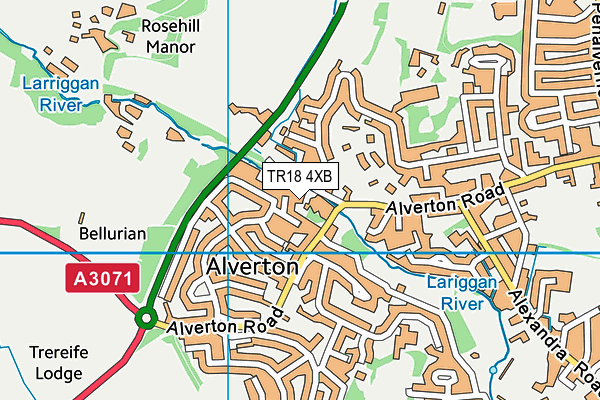 TR18 4XB map - OS VectorMap District (Ordnance Survey)