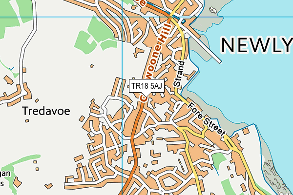 TR18 5AJ map - OS VectorMap District (Ordnance Survey)