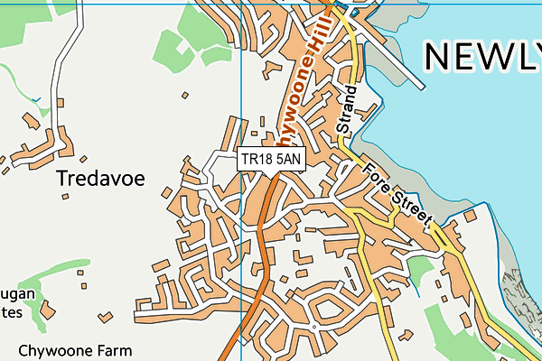 TR18 5AN map - OS VectorMap District (Ordnance Survey)