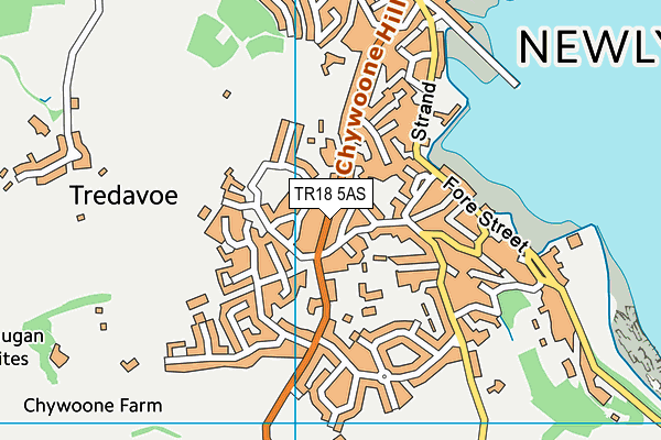 TR18 5AS map - OS VectorMap District (Ordnance Survey)