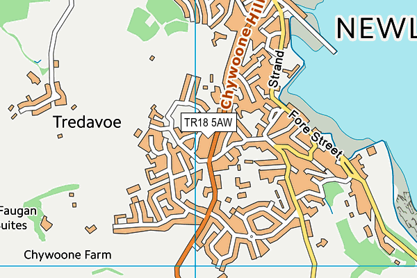 TR18 5AW map - OS VectorMap District (Ordnance Survey)