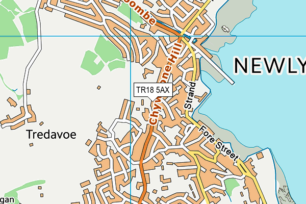 TR18 5AX map - OS VectorMap District (Ordnance Survey)