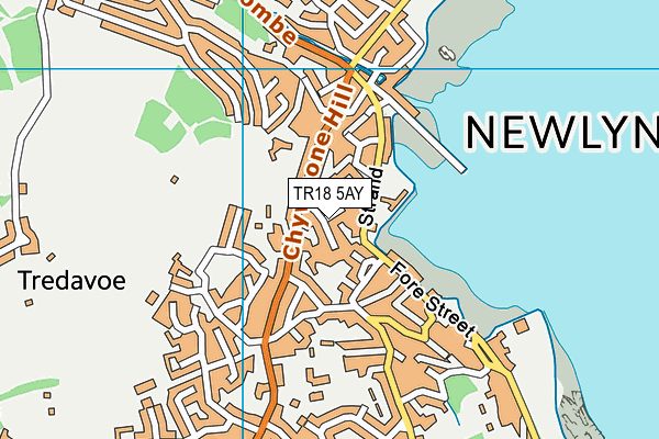 TR18 5AY map - OS VectorMap District (Ordnance Survey)