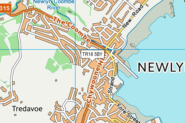 TR18 5BY map - OS VectorMap District (Ordnance Survey)