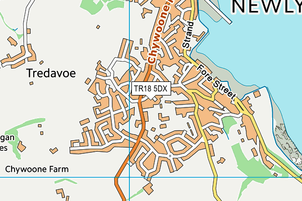 TR18 5DX map - OS VectorMap District (Ordnance Survey)