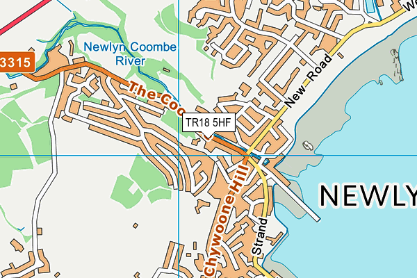 TR18 5HF map - OS VectorMap District (Ordnance Survey)