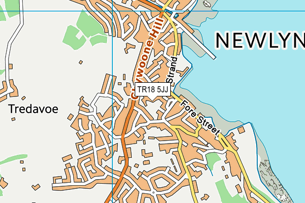 TR18 5JJ map - OS VectorMap District (Ordnance Survey)