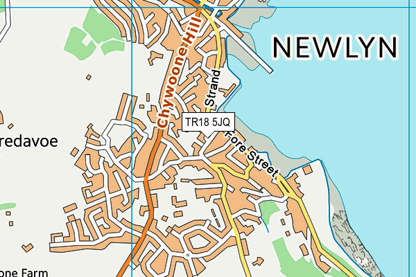 TR18 5JQ map - OS VectorMap District (Ordnance Survey)