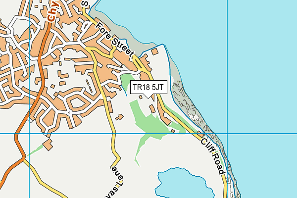 TR18 5JT map - OS VectorMap District (Ordnance Survey)