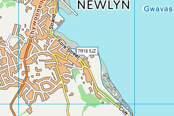 TR18 5JZ map - OS VectorMap District (Ordnance Survey)