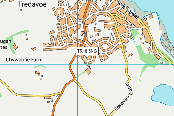 TR18 5NG map - OS VectorMap District (Ordnance Survey)