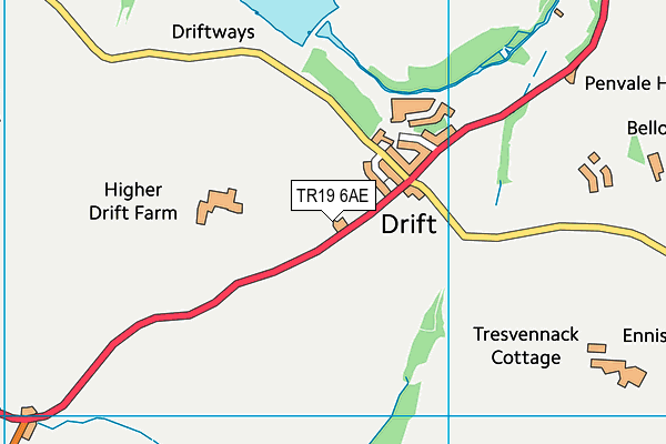 TR19 6AE map - OS VectorMap District (Ordnance Survey)