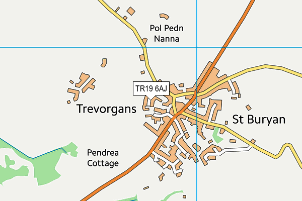 TR19 6AJ map - OS VectorMap District (Ordnance Survey)