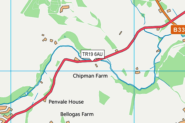 TR19 6AU map - OS VectorMap District (Ordnance Survey)