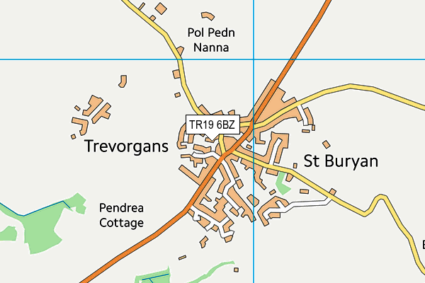 TR19 6BZ map - OS VectorMap District (Ordnance Survey)