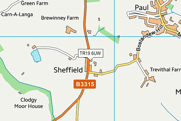 TR19 6UW map - OS VectorMap District (Ordnance Survey)