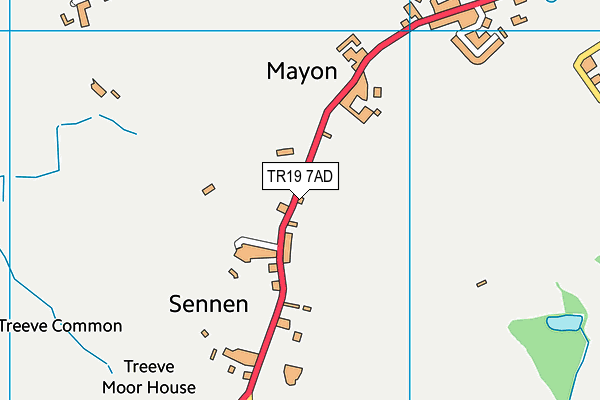 TR19 7AD map - OS VectorMap District (Ordnance Survey)