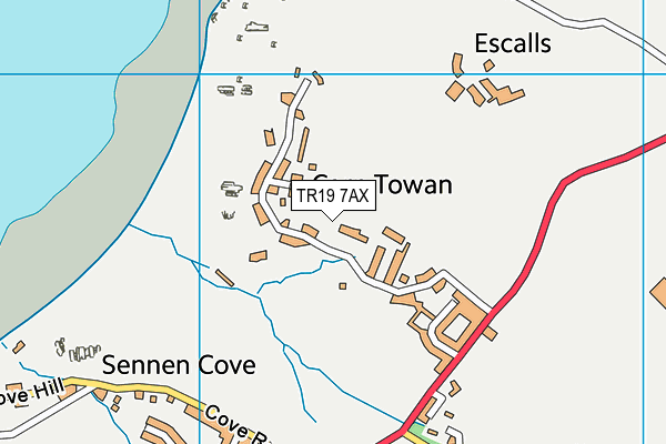 TR19 7AX map - OS VectorMap District (Ordnance Survey)