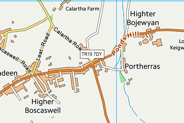 TR19 7DY map - OS VectorMap District (Ordnance Survey)