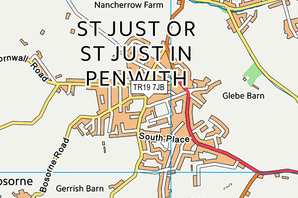 TR19 7JB map - OS VectorMap District (Ordnance Survey)