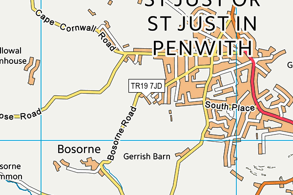 TR19 7JD map - OS VectorMap District (Ordnance Survey)