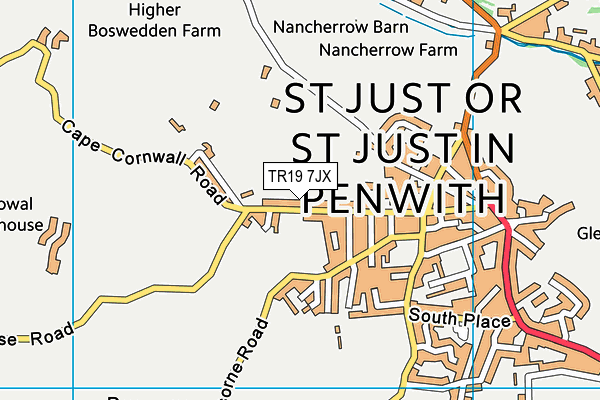 Go St Just Sports And Fitness Centre map (TR19 7JX) - OS VectorMap District (Ordnance Survey)