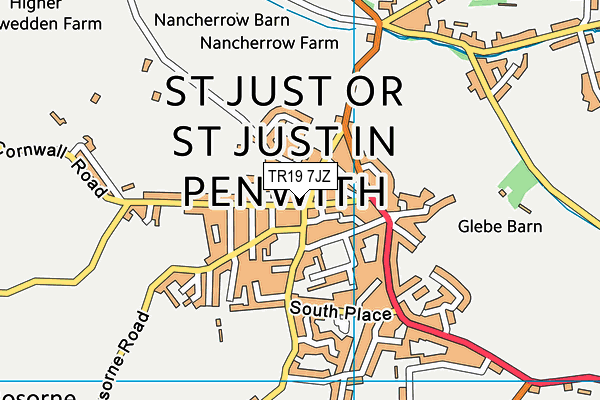 St Just Cricket Club map (TR19 7JZ) - OS VectorMap District (Ordnance Survey)