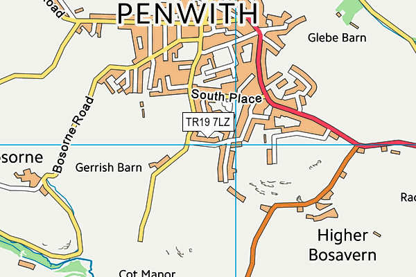 TR19 7LZ map - OS VectorMap District (Ordnance Survey)