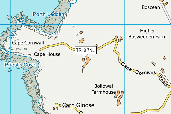 TR19 7NL map - OS VectorMap District (Ordnance Survey)
