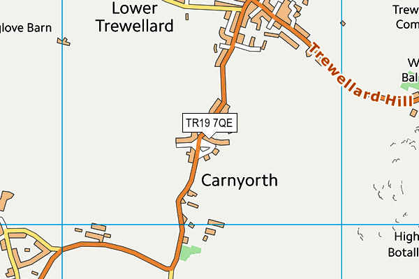 TR19 7QE map - OS VectorMap District (Ordnance Survey)