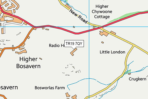 TR19 7QY map - OS VectorMap District (Ordnance Survey)