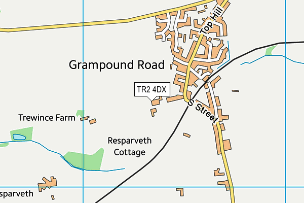 Grampound Road Cricket Club map (TR2 4DX) - OS VectorMap District (Ordnance Survey)