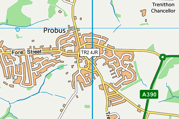 Probus Playing Fields map (TR2 4JR) - OS VectorMap District (Ordnance Survey)