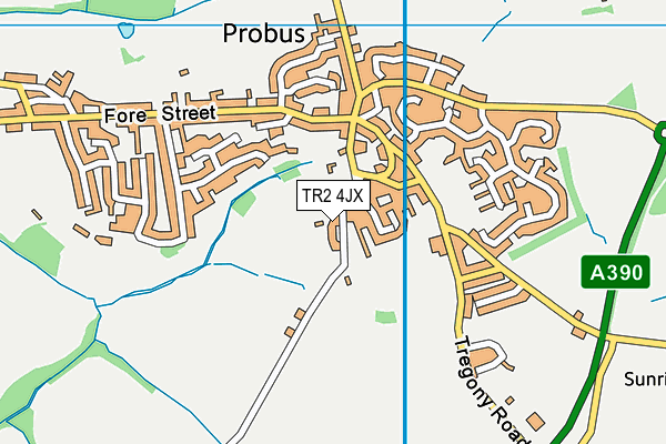 TR2 4JX map - OS VectorMap District (Ordnance Survey)
