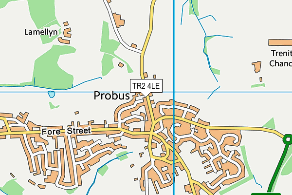 Probus Primary School map (TR2 4LE) - OS VectorMap District (Ordnance Survey)