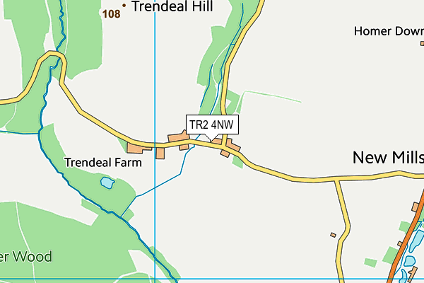 TR2 4NW map - OS VectorMap District (Ordnance Survey)