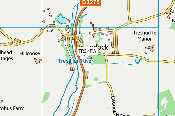 TR2 4PW map - OS VectorMap District (Ordnance Survey)