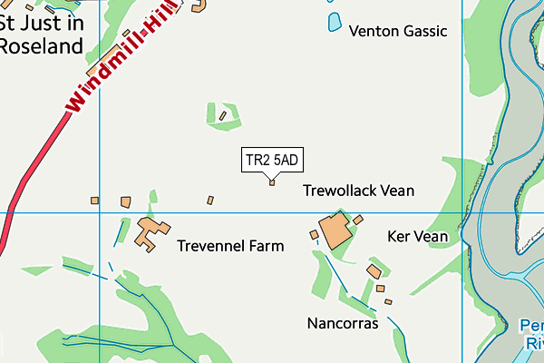 TR2 5AD map - OS VectorMap District (Ordnance Survey)
